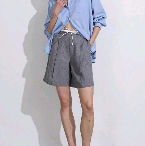 Women Casual 2 In 1 Straight Leg Shorts, Bermuda Shorts, Patchwork - Picture 3 of 5